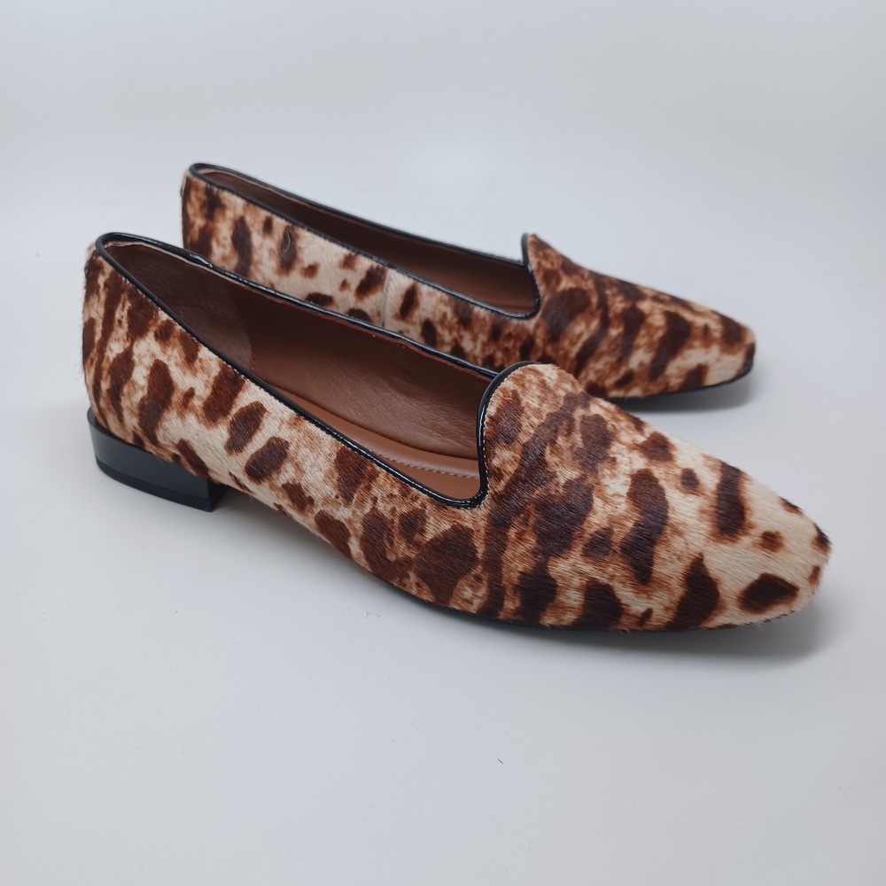 Donald Pliner Womens Leopard Calf Hair Reena Loafers Flats Brown Tan US 8.5 M - Picture 13 of 13